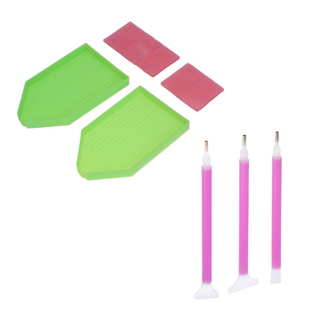 DIY Diamond Painting Tool Cross Stitch Tray Pen Mud Sewing Accessories Kit