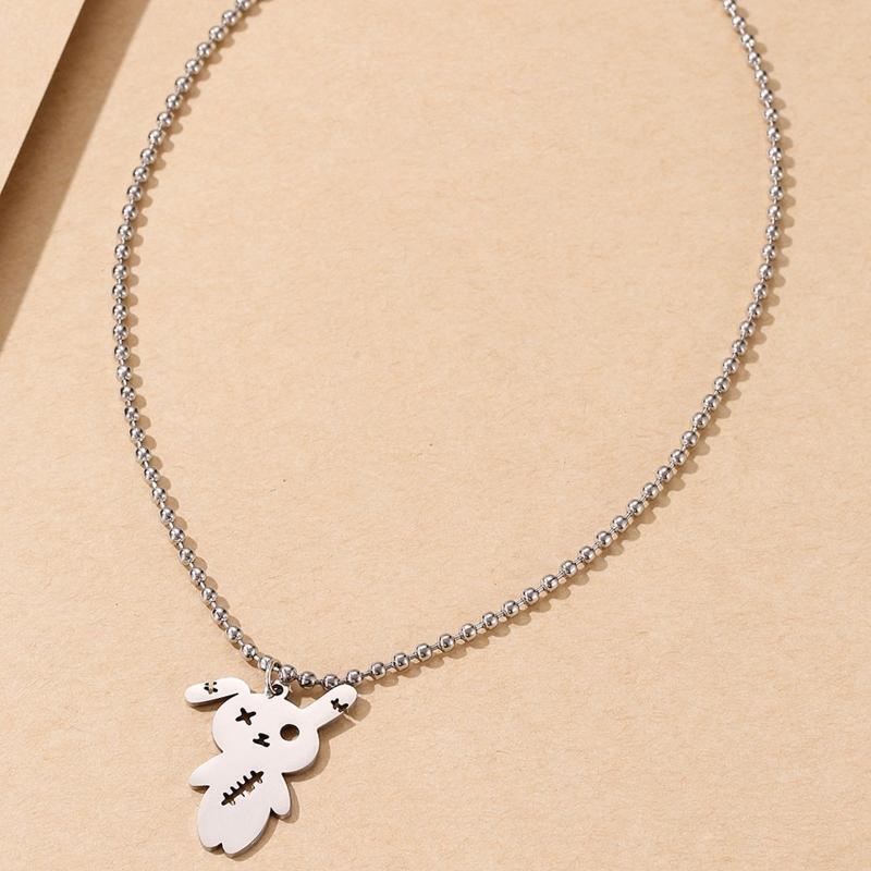 Gothic Hollow Out Rabbit Pendant Necklace Bunny Punk Choker Hiphop Neck Jewelry