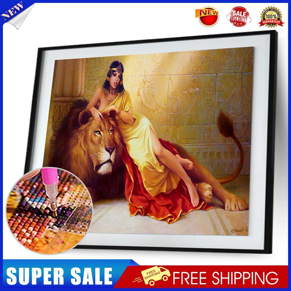 5D Diamond Painting DIY Girl Lion Embroidery Cross Stitch Home Art Decor