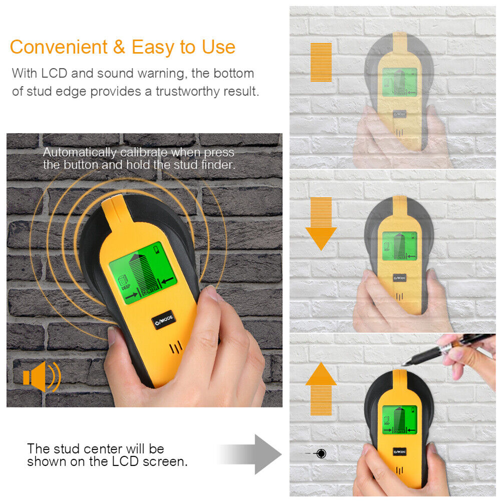 TH250 4-in-1 Wall Detector LCD Display for AC Wire Cable Metal Stud Scanner