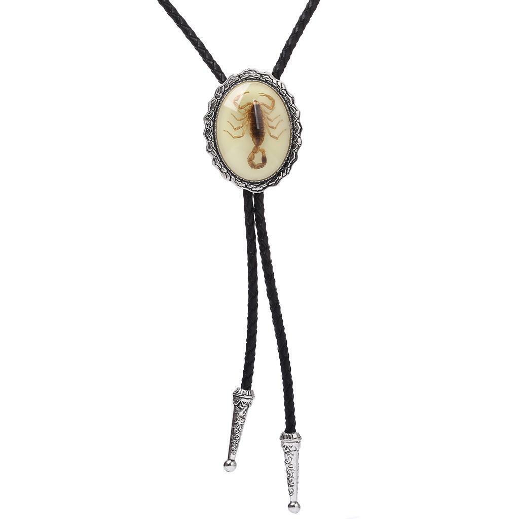 Night  Scorpion Leather  Tie Western Cowgirls Necklace