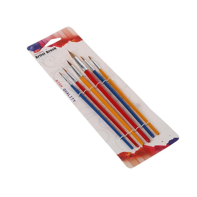 6pcs Two Type Wooden Nylon Painting Drawing Oil Paint Artist Practice Brushes