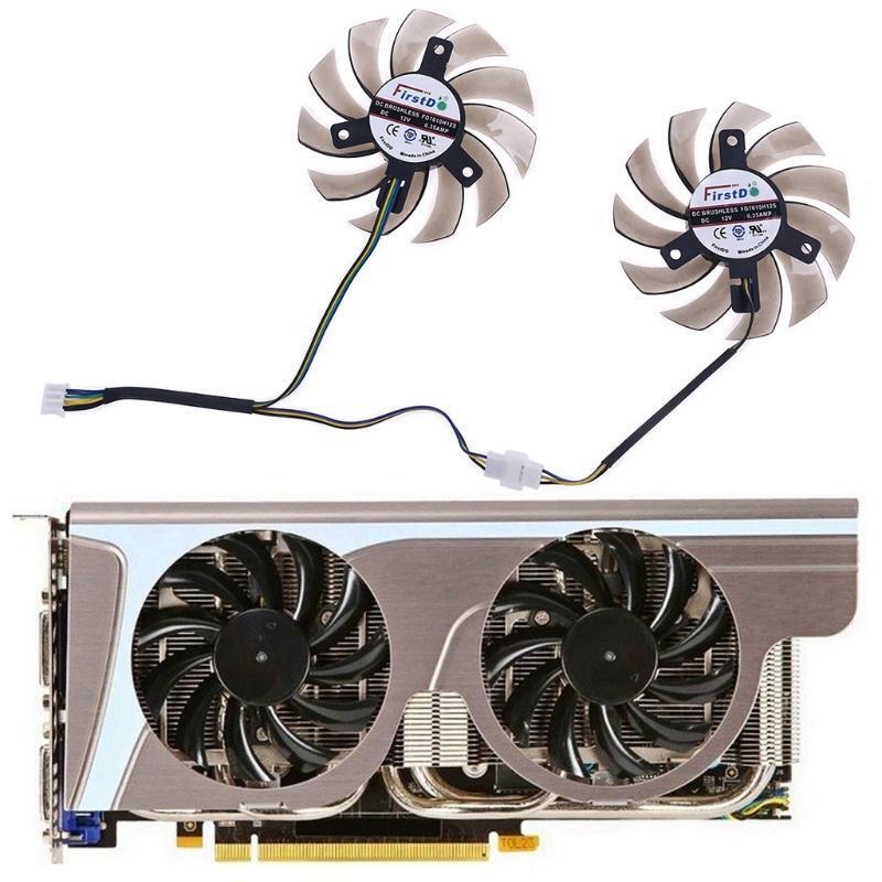 1 Pair FD7010H12S 75mm 4Pin Cooler Fan for MSI GTX R6870 R6790 Graphics Card