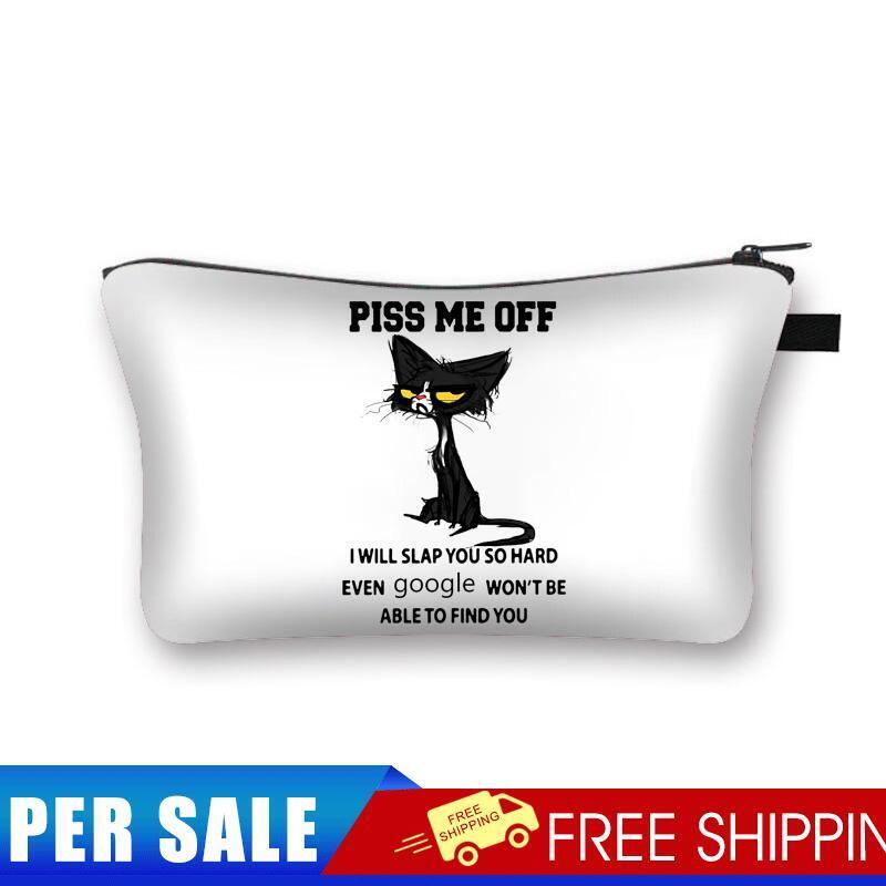 Cat Printed Hand Hold Travel Storage Cosmetic Bag Toiletry Bag-05755