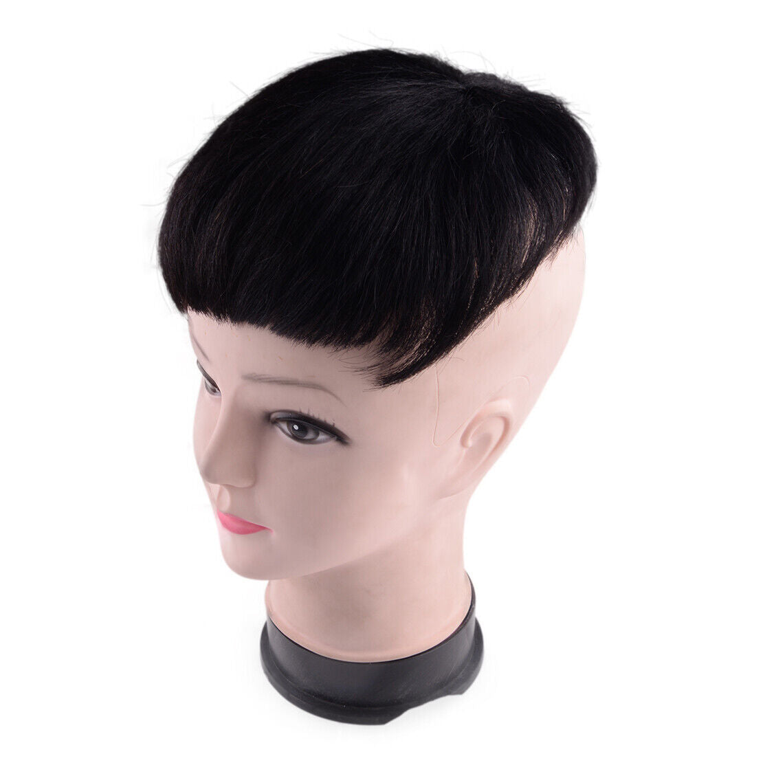 Invisible Men Short Black Hair Toupee Clip-On Hair Wigs Hairpiece