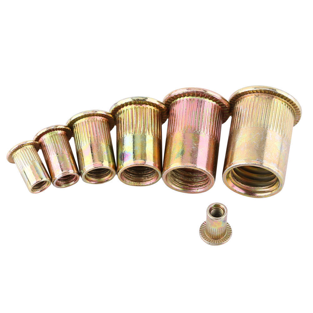 M3 Flat Head Metric Threaded Blind Rivet Nut Insert Rivnut Nutsert 100Pcs