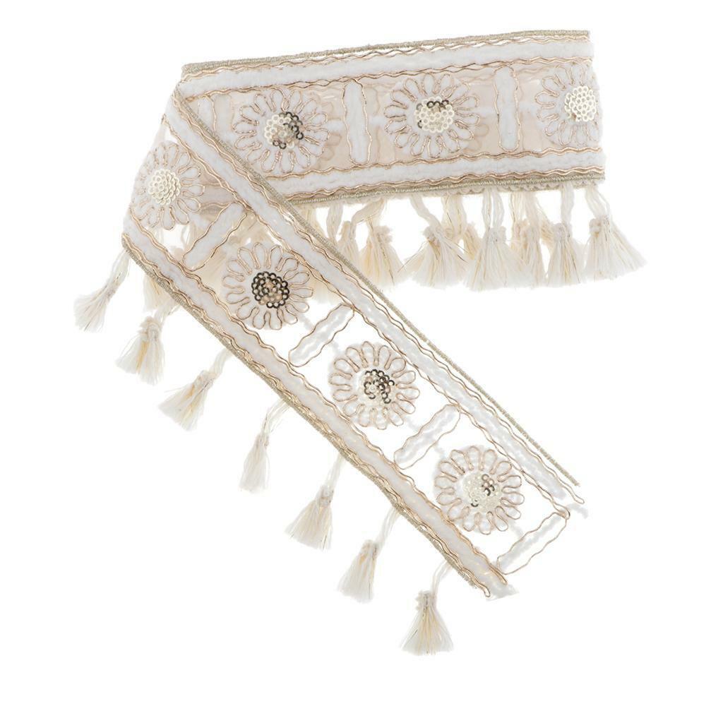 4× 1 Yard Fringe Jacquard Ribbon Lace Sewing  for  Clothes