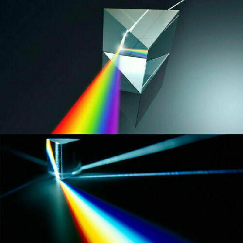 Optical Glass Triple Triangular Prism Physics Teaching Light Spectrum 5cm