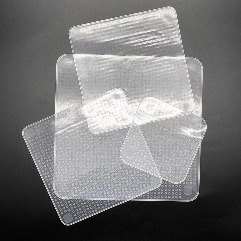 4pcs Silicone Strong Absorbability Plastic Fresh Food Wraps Seal (White)