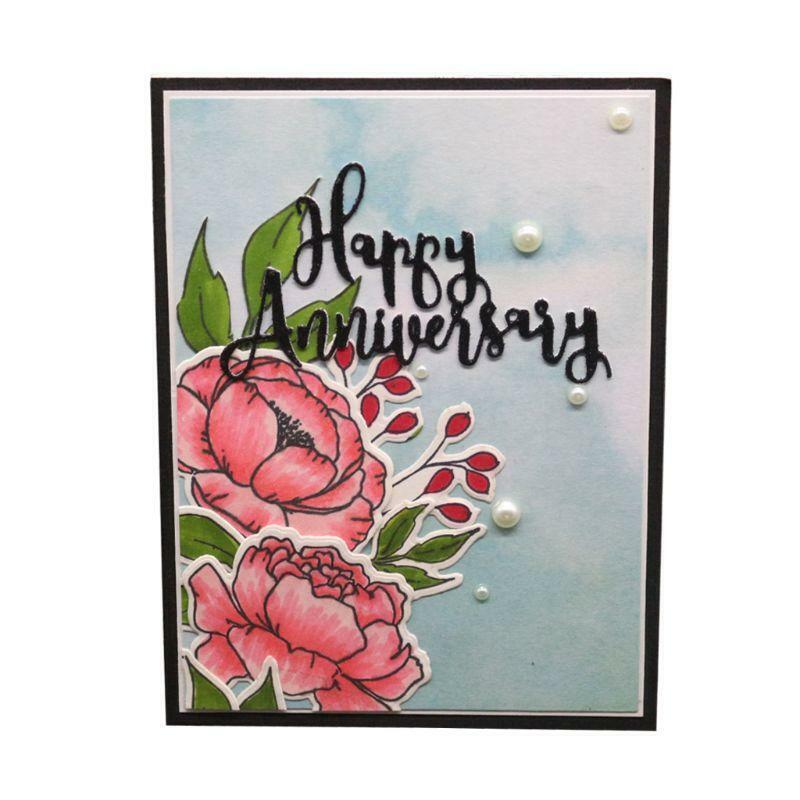 Happy Anniversary Metal Cutting Dies Stencil DIY Scrapbooking Album Paper Card