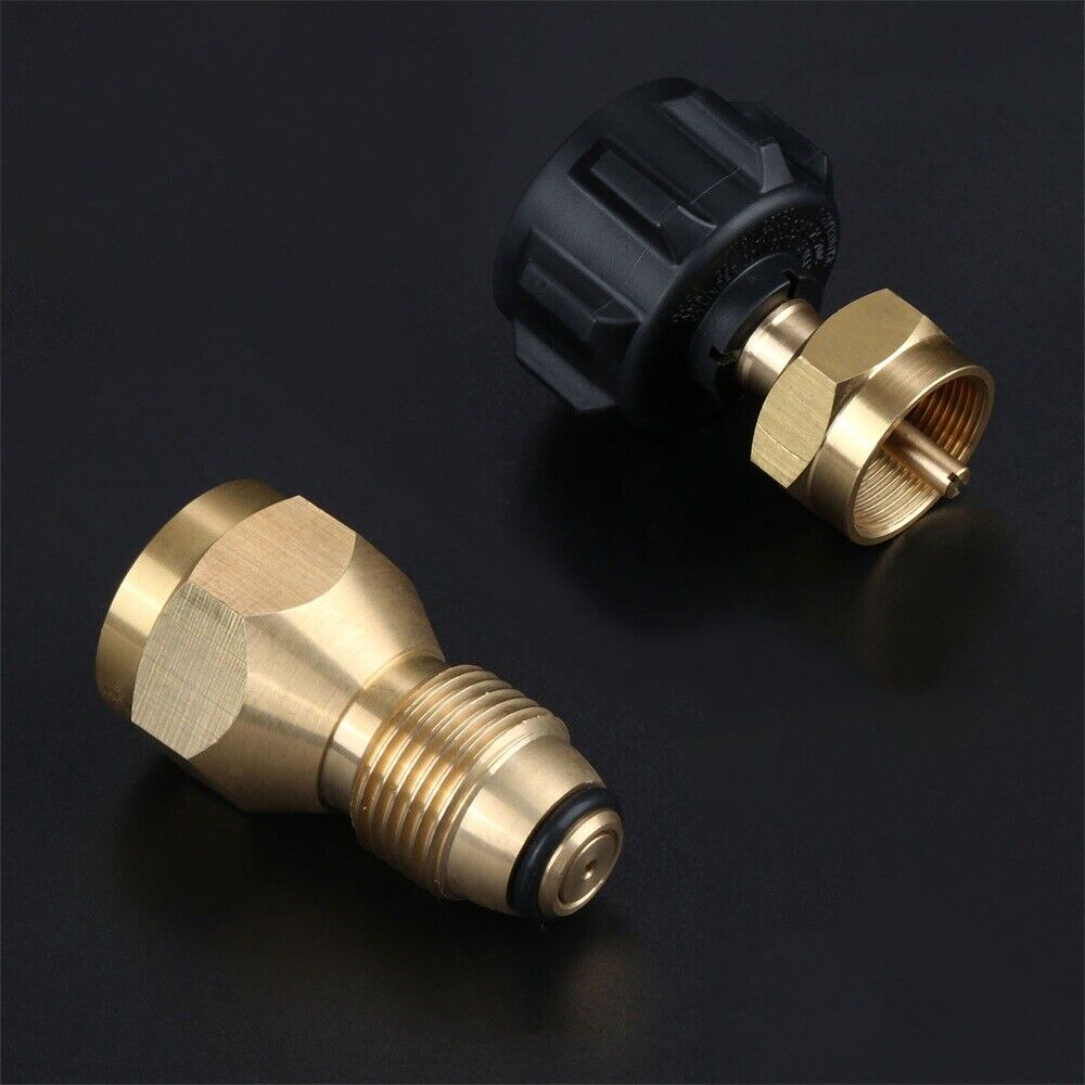Brass QCC1/POL 1 LB Gas Tank Cylinder Connections Propane Refill Adapter Set