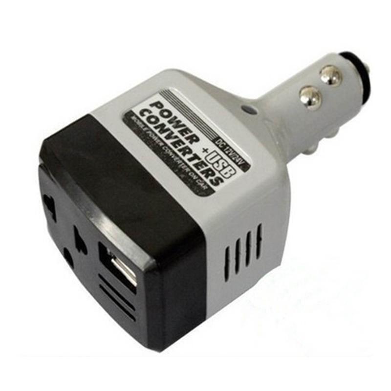 DC 12V/24V to AC 220V Car Inverter with USB Interface Auto Charger Converter