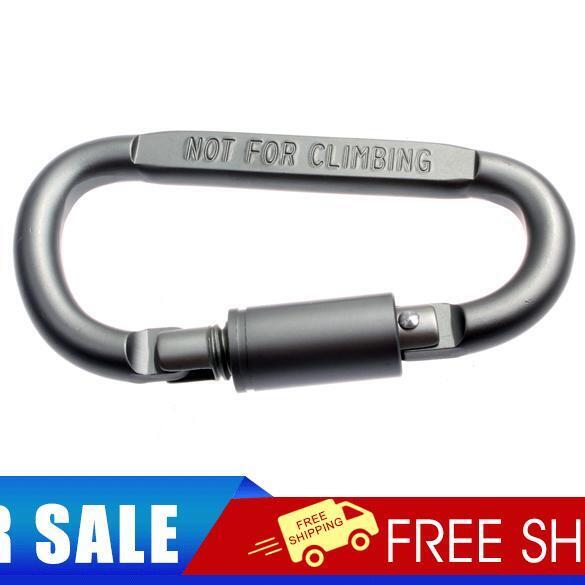 D-Shaped Aluminum Screw Lock Hook Clip Keyring Outdoor Camping Sport