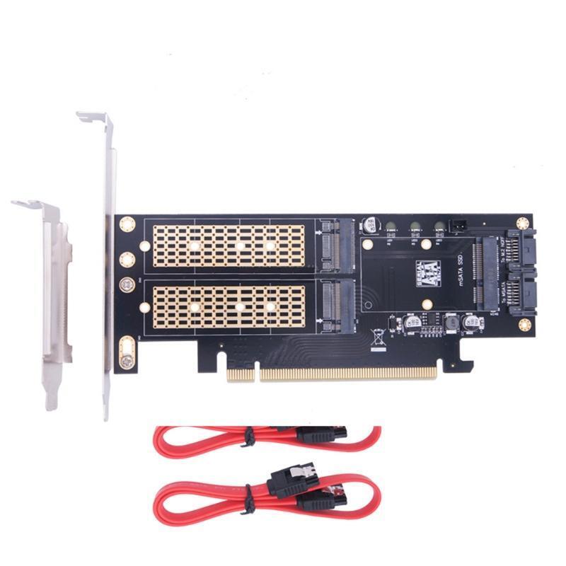 3 in 1 M.2 and mSATA SSD Adapter Card for M.2 NVME SSD to PCIE Adapter