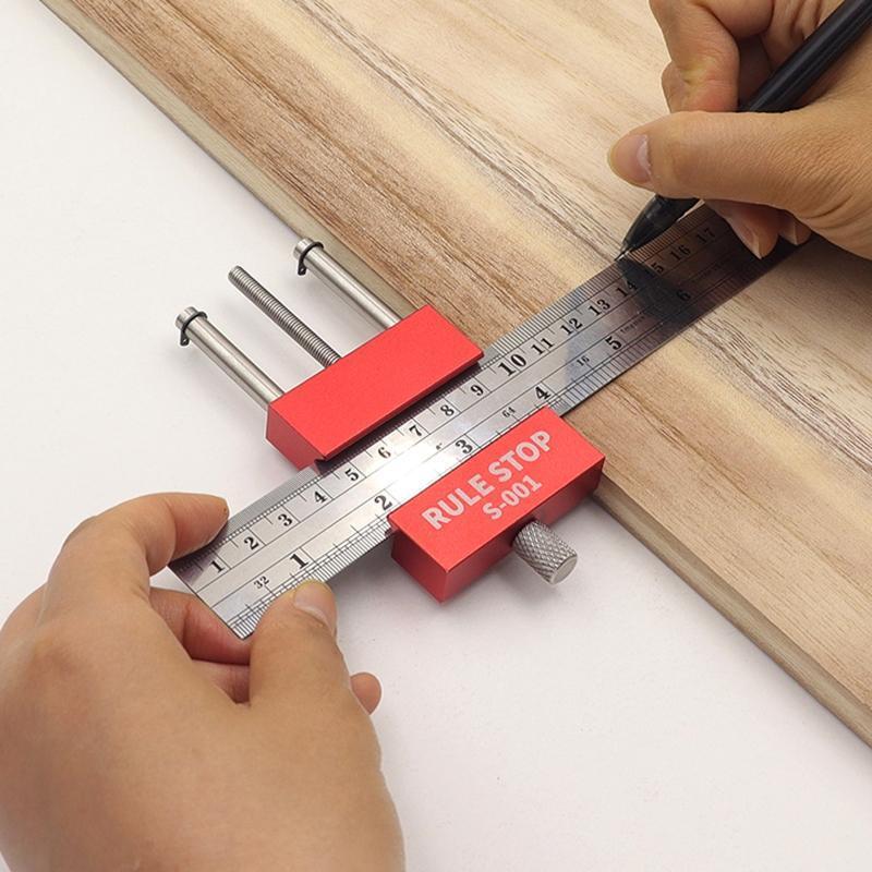 Woodworking Tool Rule Stop Line Scriber Gauge Measuring Tools Gift for Carpentry
