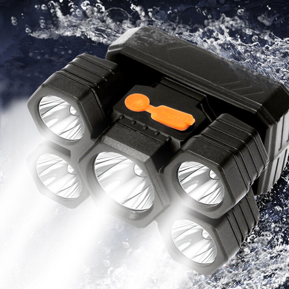 5 LED Headlamp Work Light Waterproof Headlights for Riding Running Camping