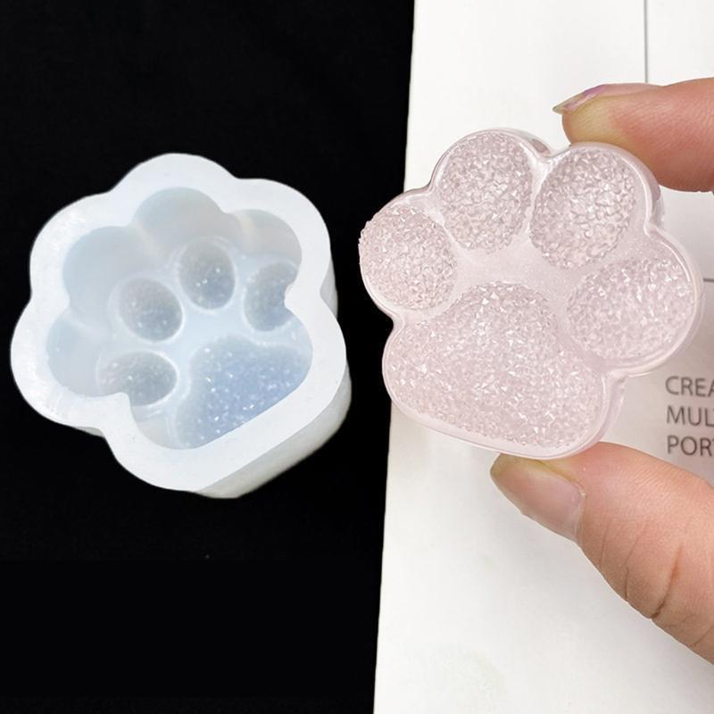 Flash Diamond Cat Paws Silicone Mold Pendant Handmade Mold for Jewelry Gift