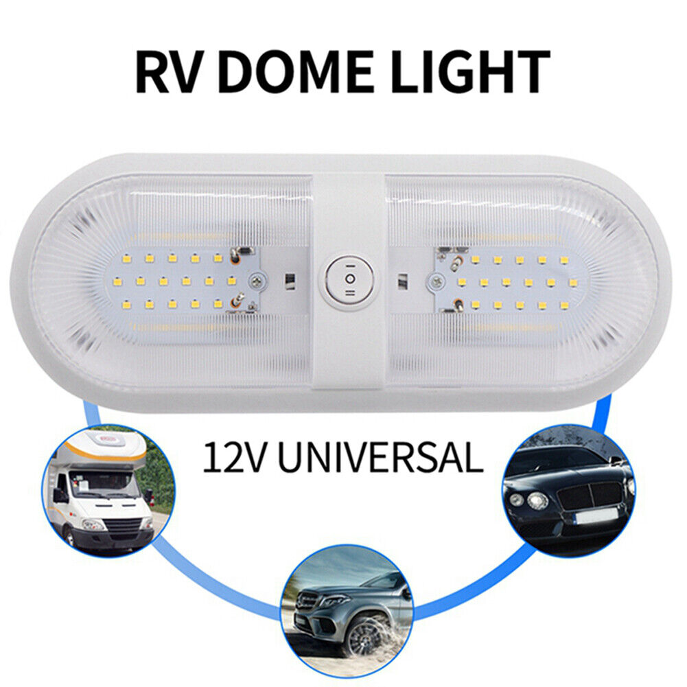 10-24V 48 LED RV Ceiling Light with Rocker Switch for Camper Yacht Boat