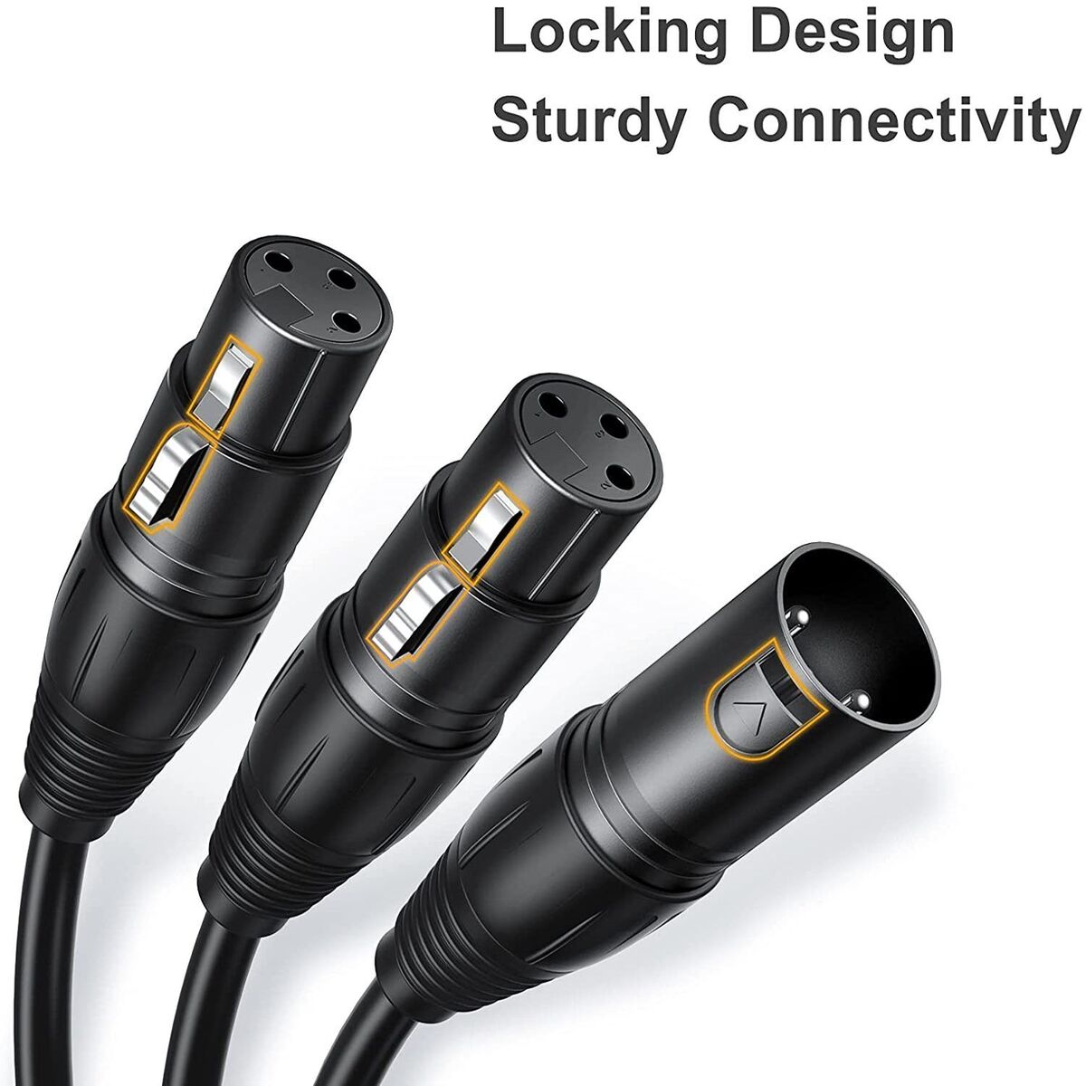 Shielded Male to Dual Female Microphone Line XLR Splitter Cable Y-Splitter