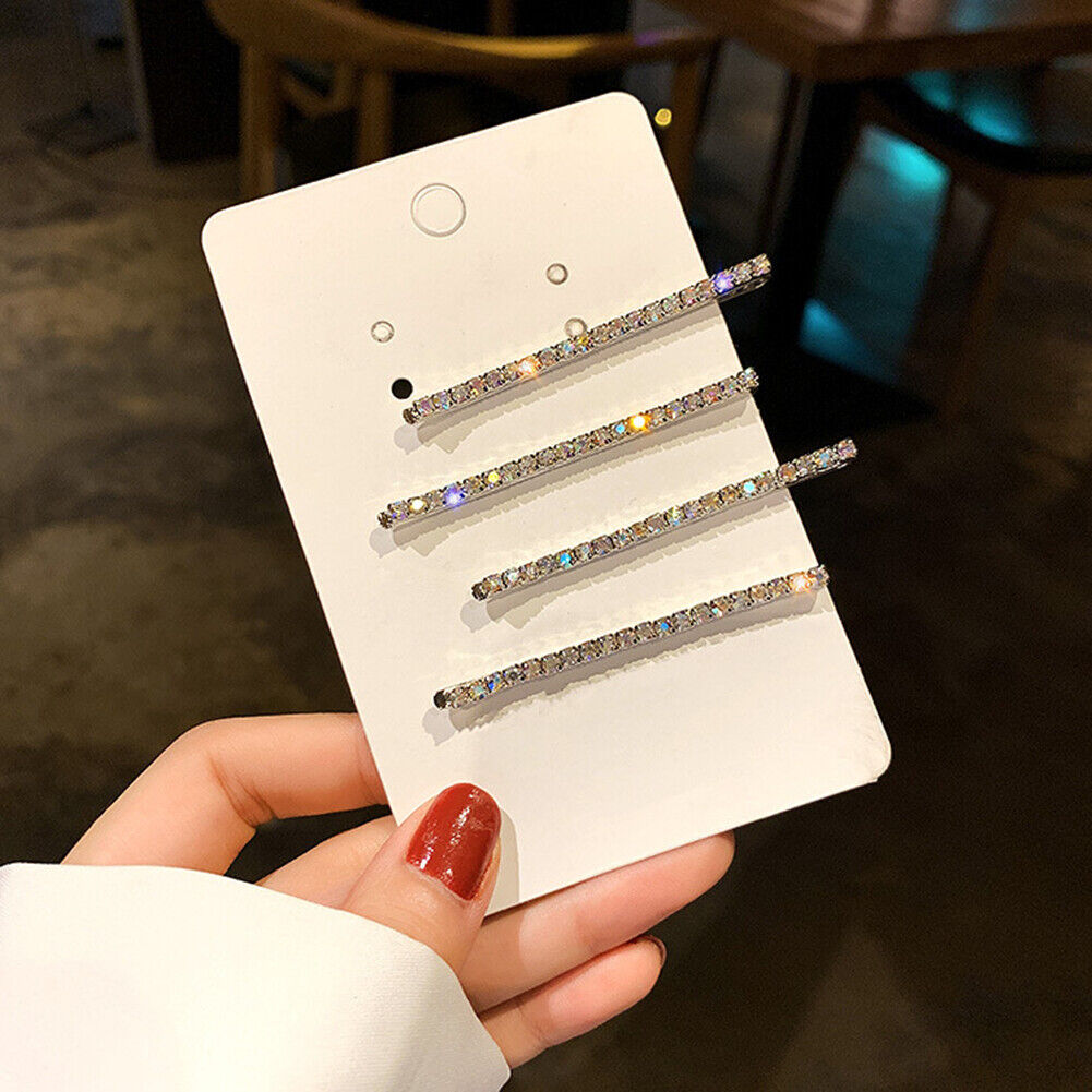 4pcs Rhinestone Hair Clip Simple Women Hairpins Barrettes Hair Ornaments