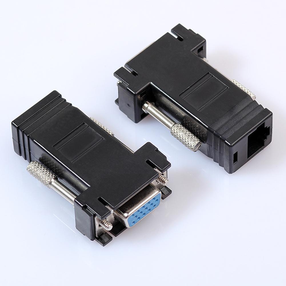 2pcs VGA Extender Female/Male to Lan Cat5e/6 RJ45 Ethernet Female Adapter