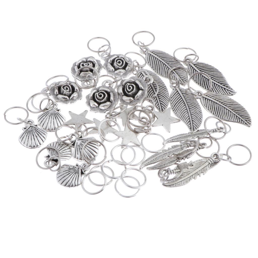 35Pcs Metal Hair Braid Pins Rings Hoops Hair Accessories Hair Decor Braiding