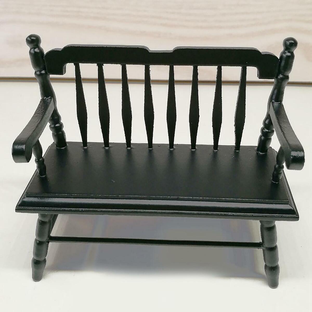 Wooden 1:12 Outdoor Garden Bench    Bed Scenery Supplies