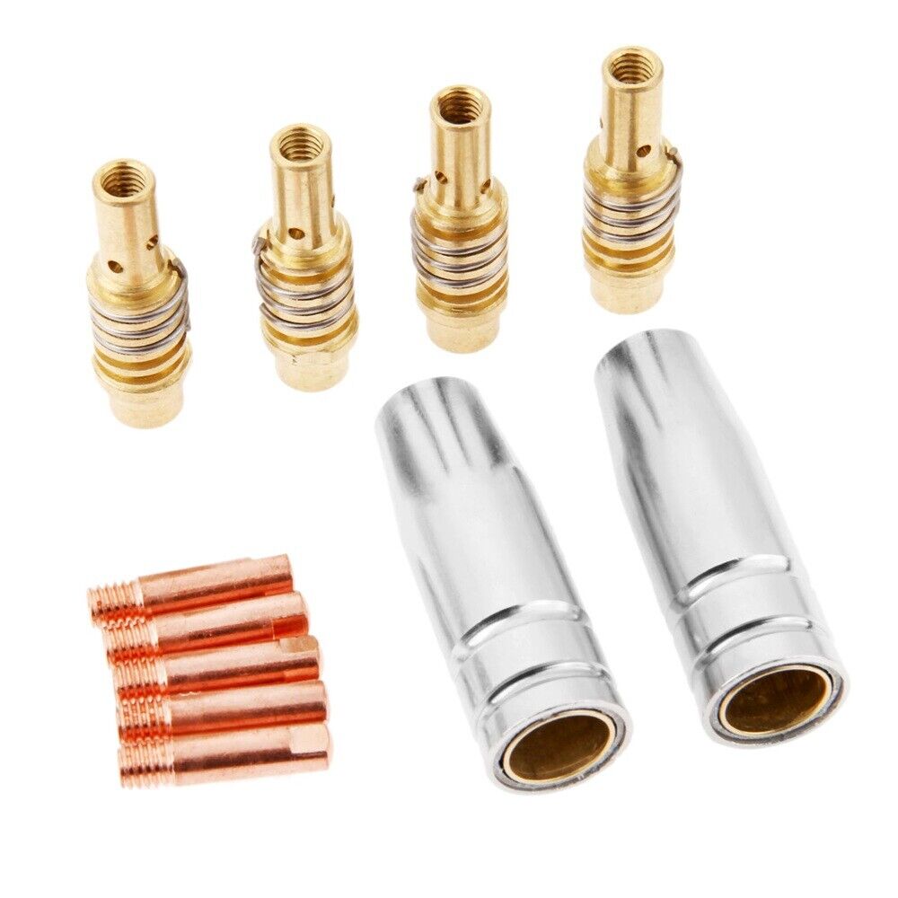 11×Contact Tip 0.8mm Tip Holder w Nozzle Kit for MB 15AK MIG MAG Welding Torch