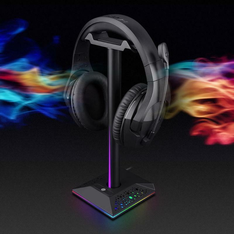 Portable RGB Headphone Stand Headset Holder Suitable for Gamer Desktop Table