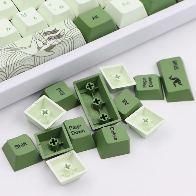 127-key Matcha Keycaps PBT Sublimation OEM Hight for Mechanical Keyboard Keycap