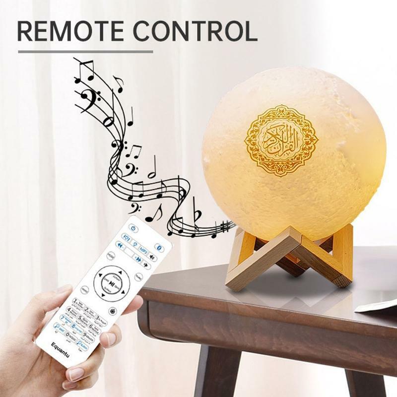 Quran Bluetooth-compatible Speaker Moon Lamp with Support Shelf APP Control