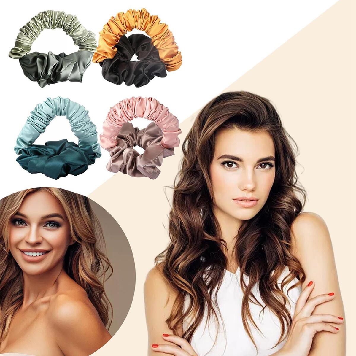 4Pcs Sleep Heatless Hair Curler Headband Hair Roller Long Hair Wrap Curling