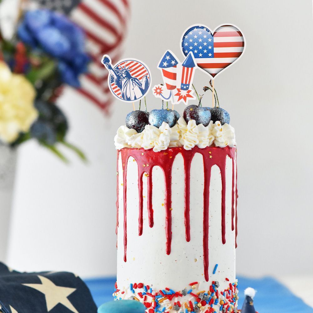 Accessory Stand Flag Independence Day Cake Decoration Cake Topper 4th of July