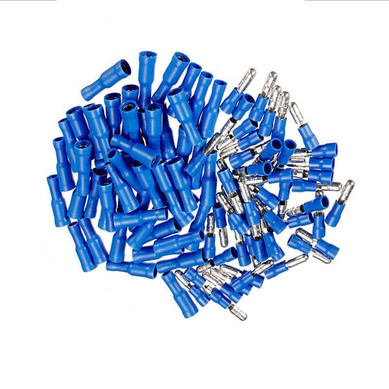 100Pcs Male & Female Insulated Bullet Connector Terminals 16-14AWG Wire Kit Blue