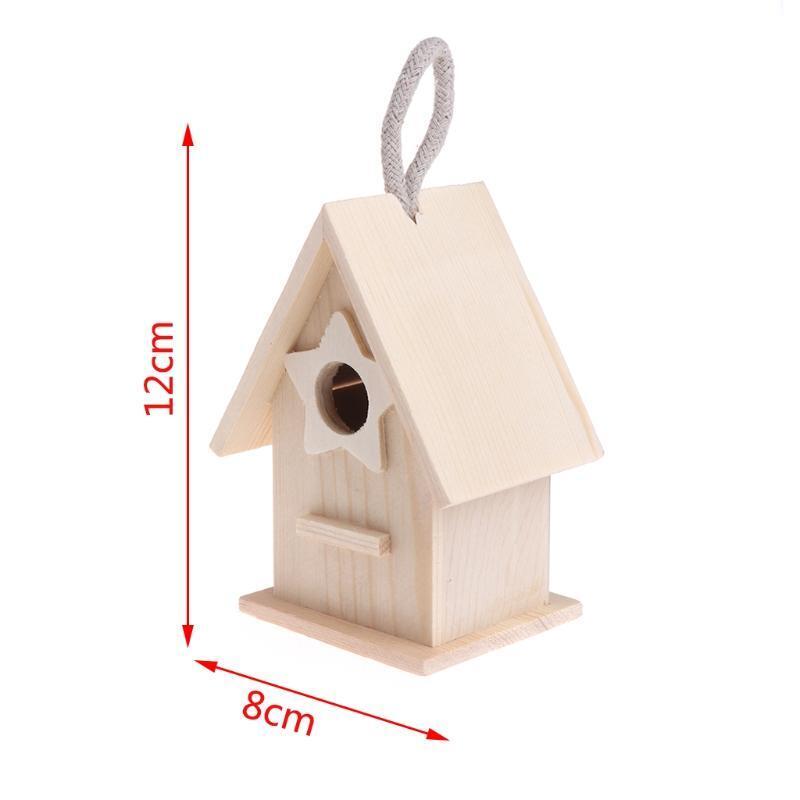 Wooden Garden Little Birds Wood Nesting House Nest Home Pet Supply Accessories