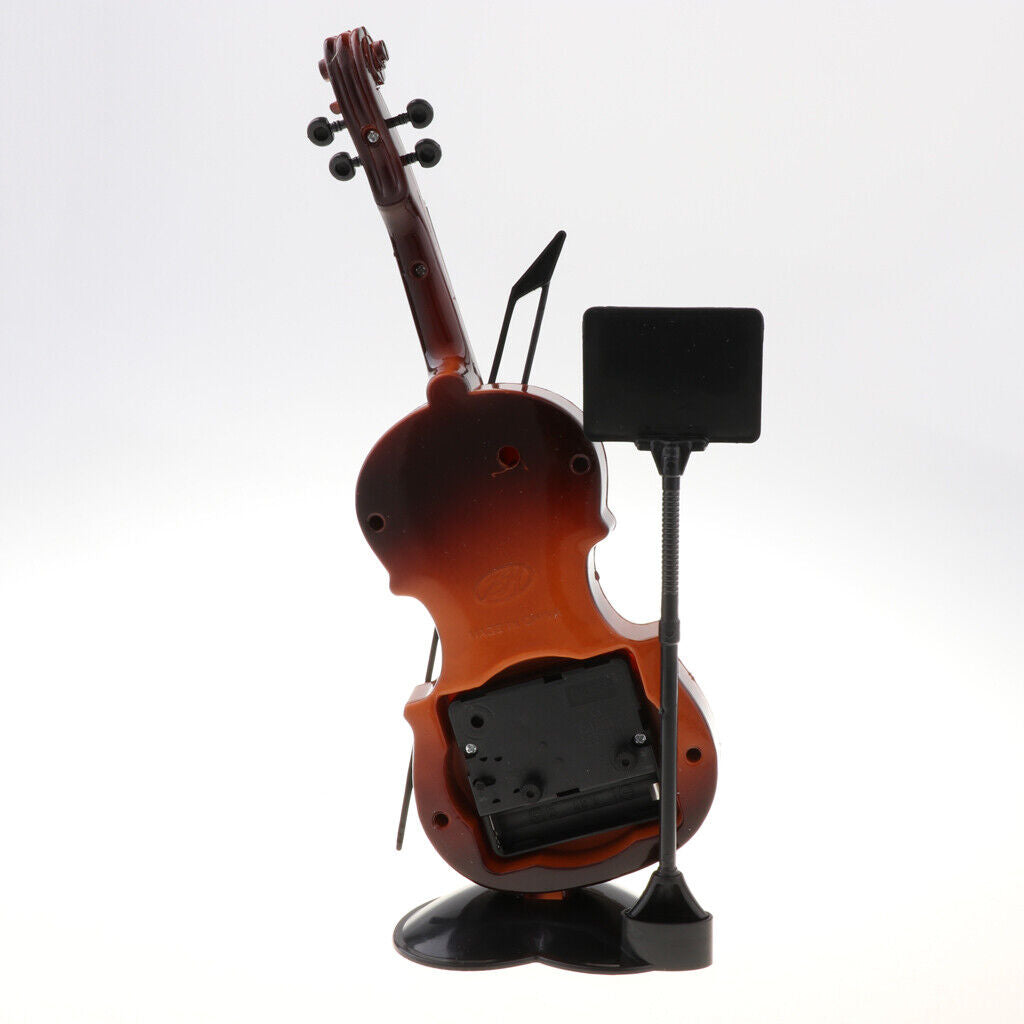 Adorable Violin  Clock  Decoration  Bedside Ornament Red
