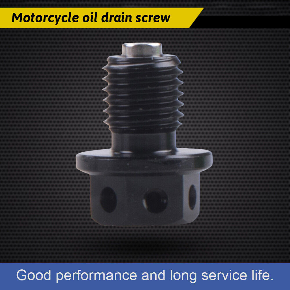Universal Magnetic Motorbike Oil Drain Screw M12 Motorcycle Plugs (Black)