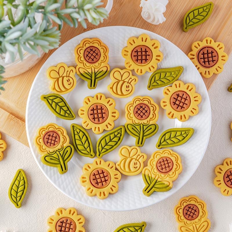 Sunflower Bee Leaf Shaped Biscuit Moulds Cookie Mold Biscuit Cutter Baking Tools