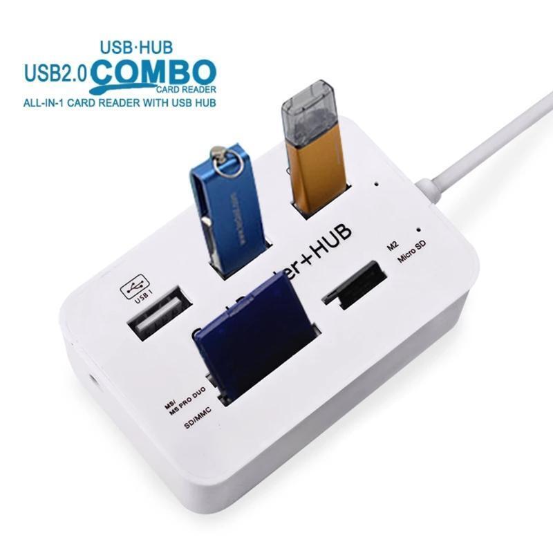 USB 3.0 Hub Combo with High Speed, Multi USB Port Expander for Laptop PC