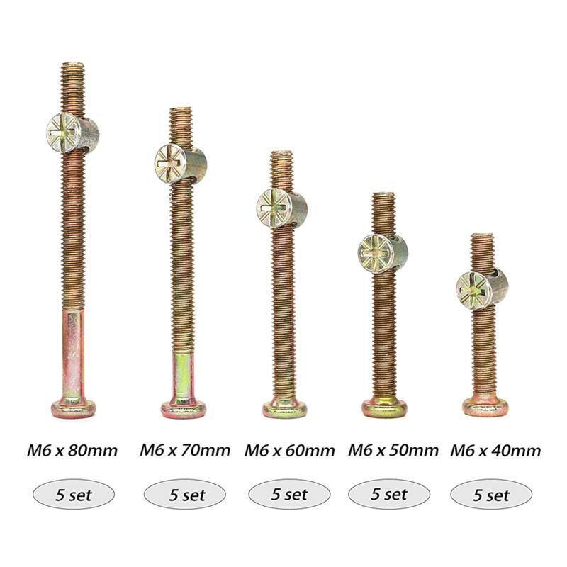 Baby Bed Crib Screws Hardware Replacement Kit M6x40mm/ 50mm/ 60mm/ 70mm/ 80mm