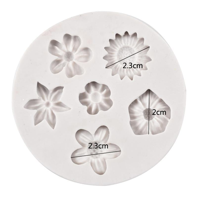 Silicone Fondant Mould Biscuit Molds Flower Shapes DIY Reusable Baking Accessory