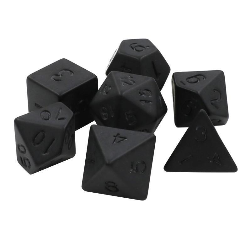 7Pcs Acrylic Multi-faceted Dice Set Digital Number Cubes Various Shapes Dices