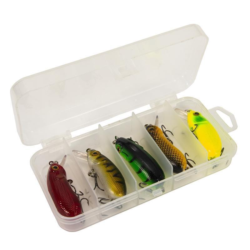 5Pcs/set Shallow Deep Diving Swimbaits w/ Treble Hooks, Life-Like Topwater Lures