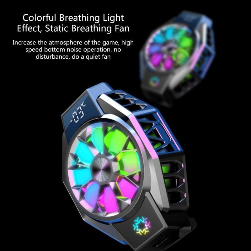Portable Cooling Fan Color with LED Temperature Display Screen for Mobile Phone