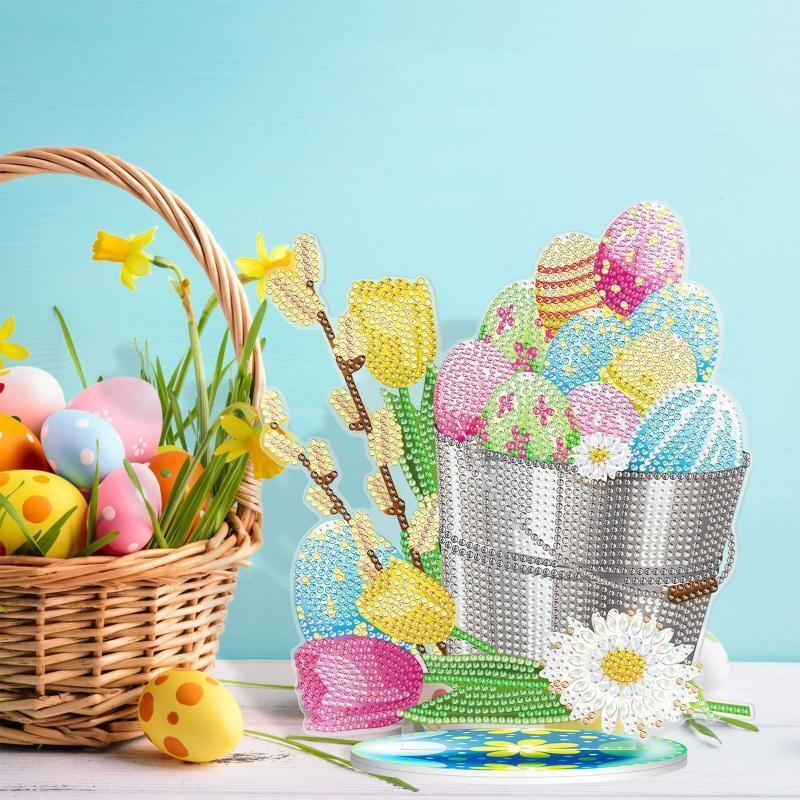 Easter Eggs Flower 5D Diamond Art Painting Ornament DIY Desktop Table Decoration