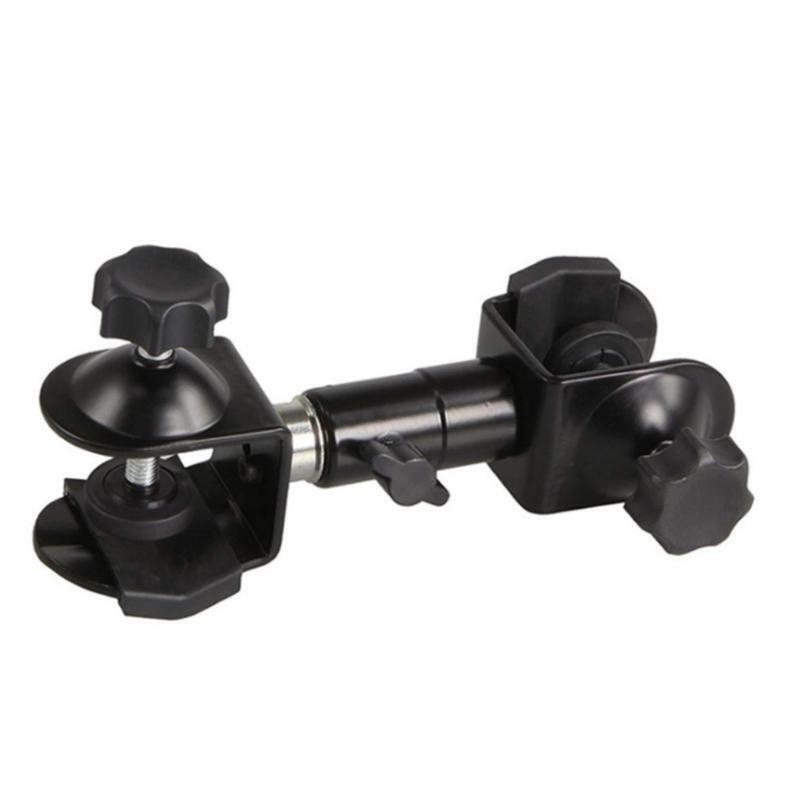 2 in 1 Camera Flash Umbrella Holder C-shaped Clamp Metal Stand Holder for Tripod