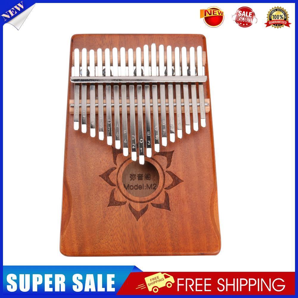 17 Keys Wood Mahogany Kalimba Finger Thumb Piano with Tuner Storage Bag