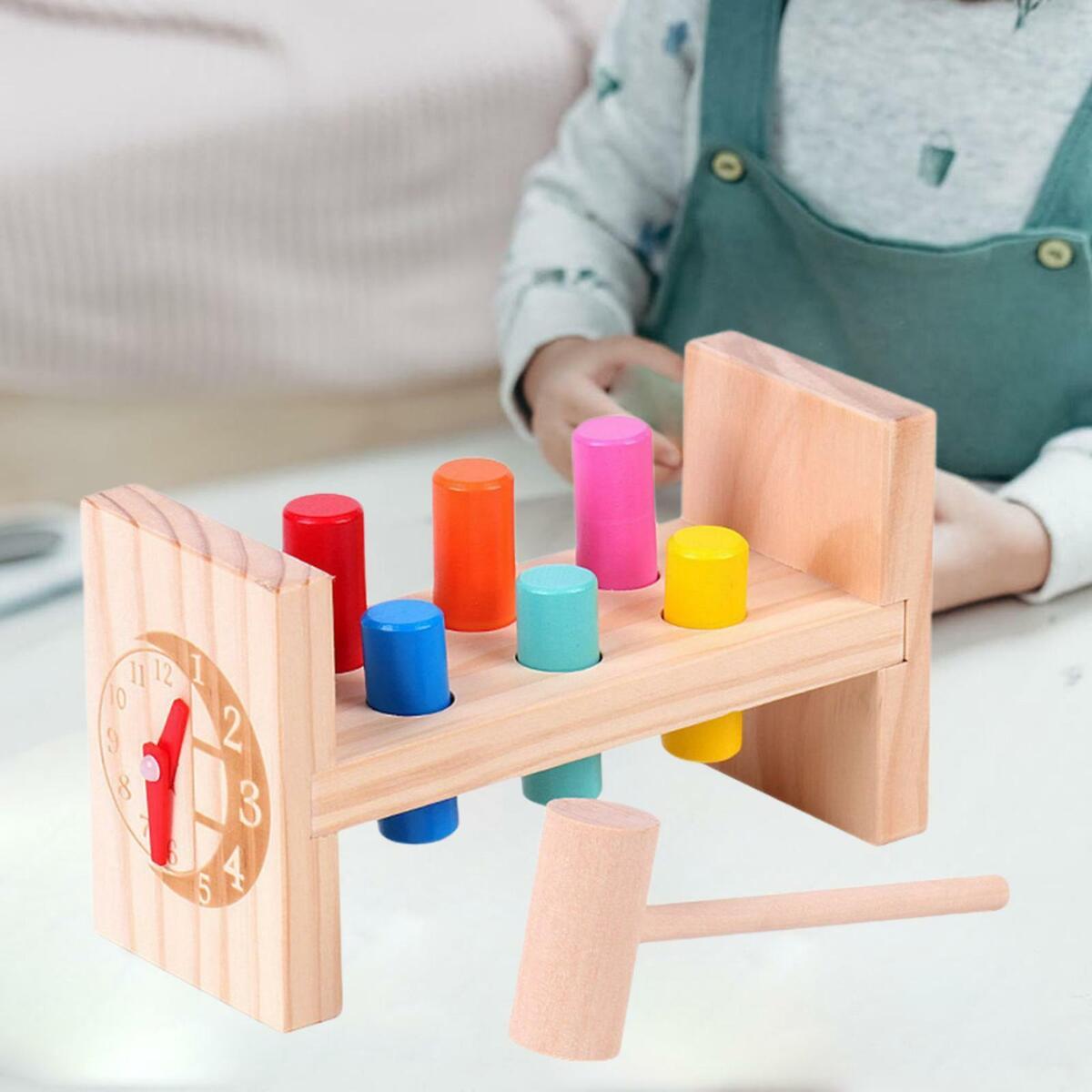 Wooden Pounding Bench with Mallet -Eye Coordination  Toddler