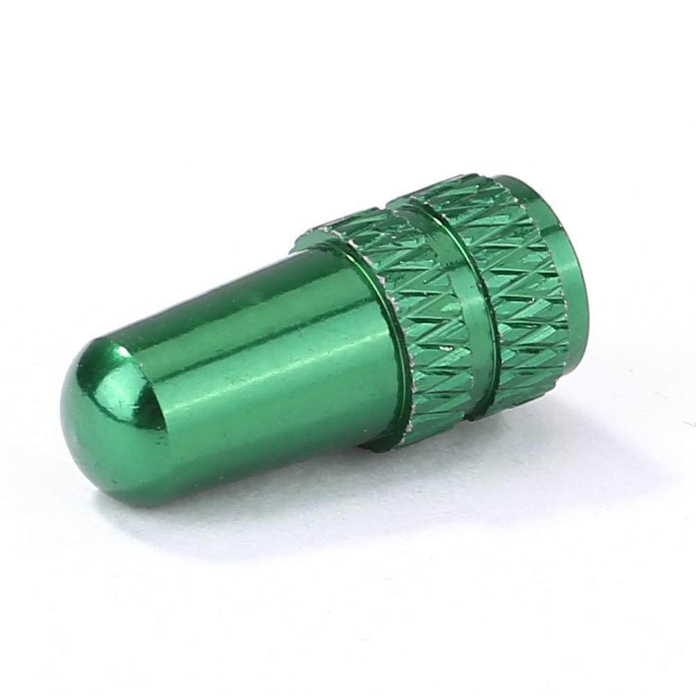 Aluminum Alloy Bike Tire Gas Nozzle Valve Cap Cycling Dust Cover (Green)