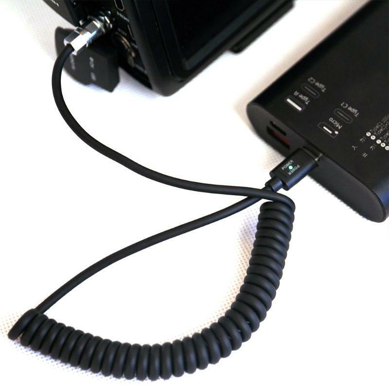 BMPCC 4K 2 Pin to USB C Type-C PD Trigger Coiled Power Cable for Camera